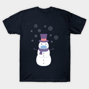 Snowman with a medical protective mask T-Shirt